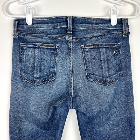 Rag & Bone Skinny Denim Jeans Preston Medium Wash Size 27 Mid Rise - Picture 7 of 16